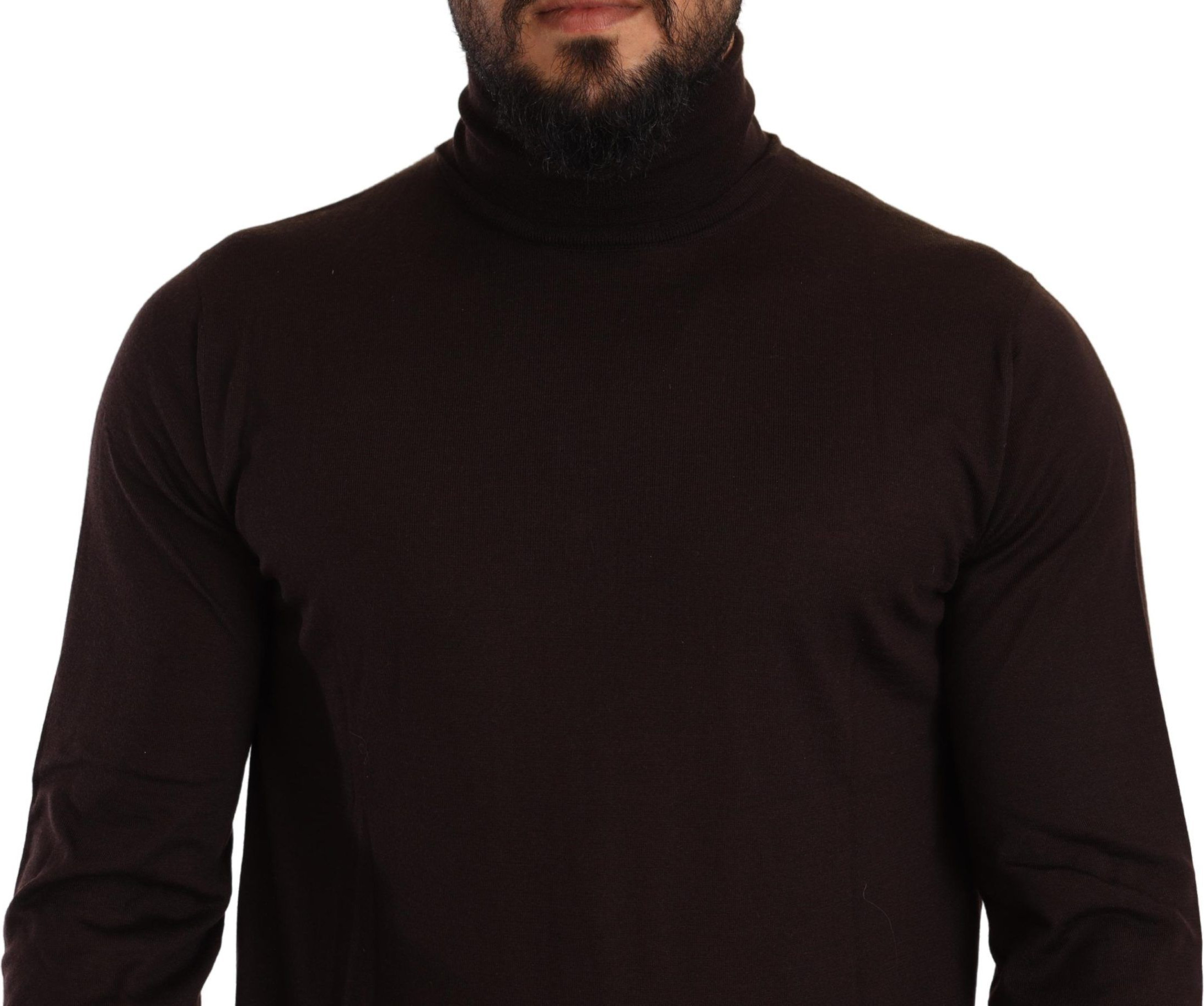 Pullover Sweater Dolce & Gabbana Brown Cashmere Turtleneck