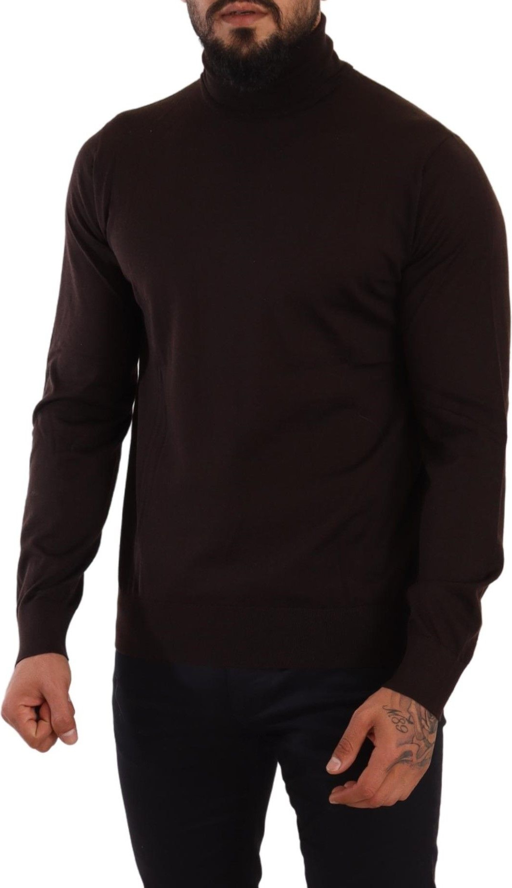 Pullover Sweater Dolce & Gabbana Brown Cashmere Turtleneck
