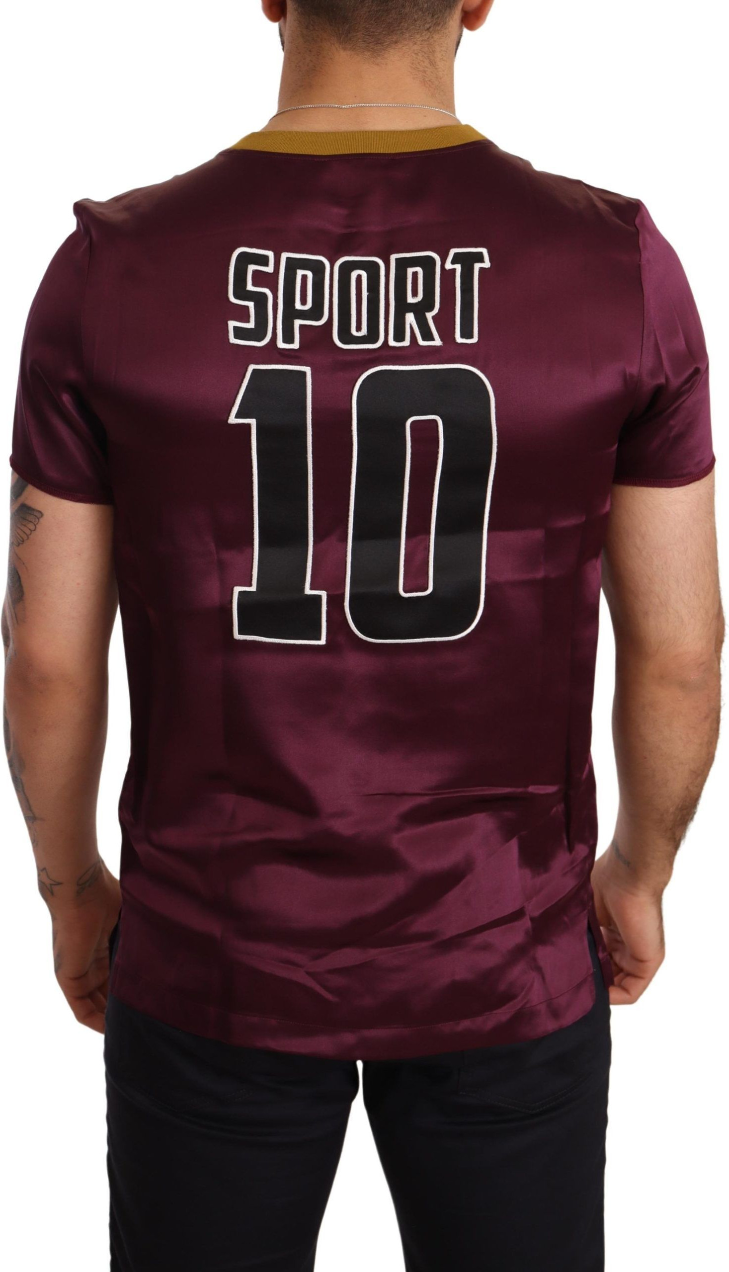 Футболка Dolce & Gabbana Пурпурная Sport 10 С Вышивкой Круглый Вырез