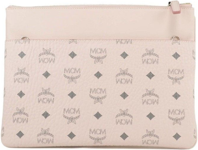 Crossbody Bag MCM Portuna Medium Visetos Powder Pink Coated Canvas Flat Pouch