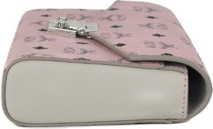 Crossbody Handbag MCM Medium Soft Pink Signature Diamond Logo Leather