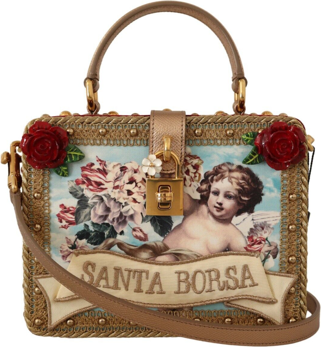 Сумка через плечо Dolce & Gabbana Богатый золотой и бордовый бокс