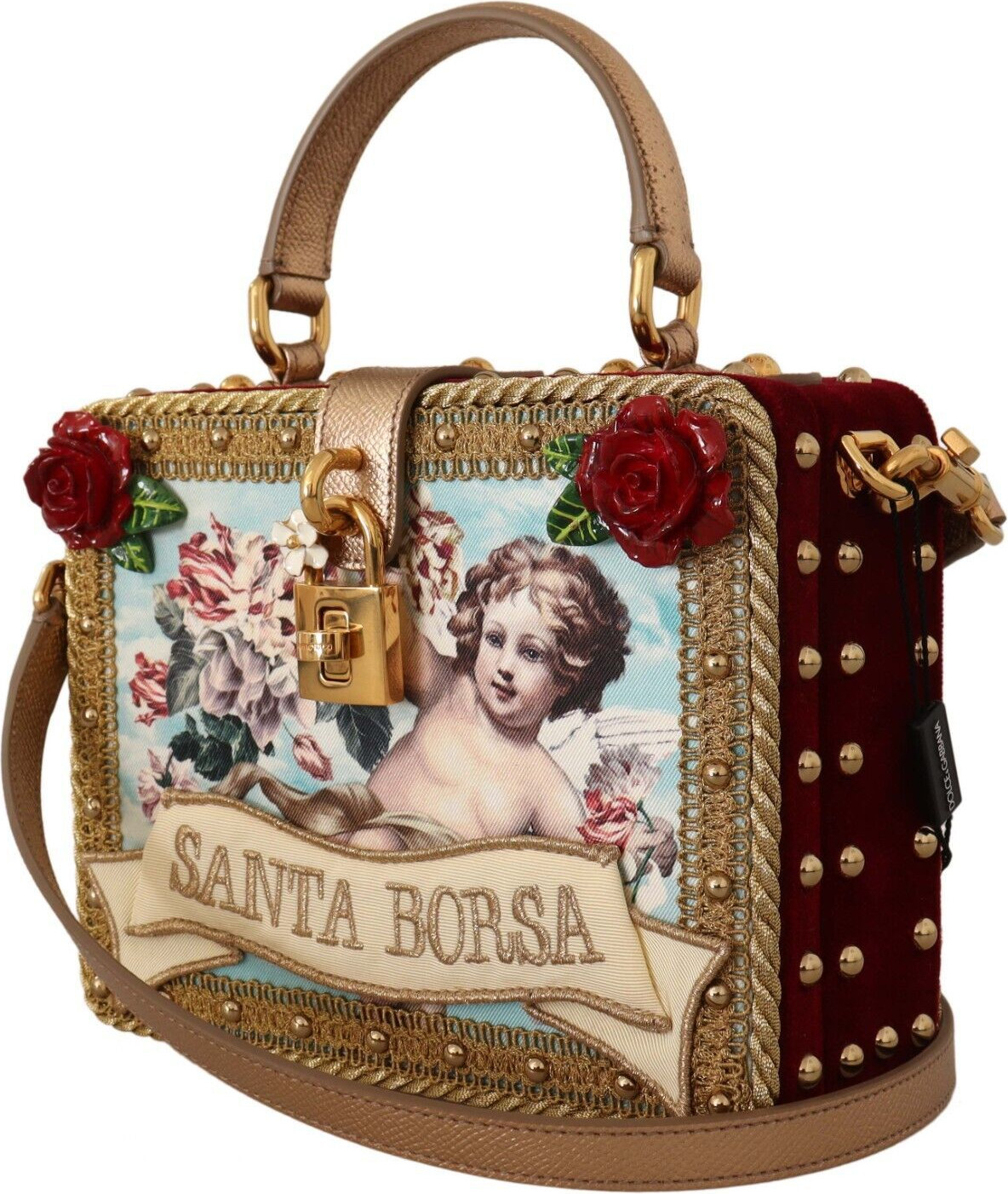 Сумка через плечо Dolce & Gabbana Богатый золотой и бордовый бокс