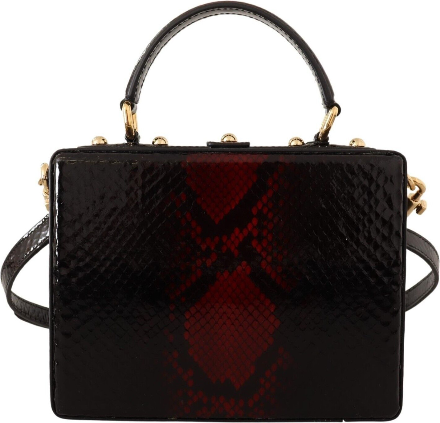 Quticha sumka Dolce & Gabbana Ajoyib oltin detallarda qora bordo quticha sumka