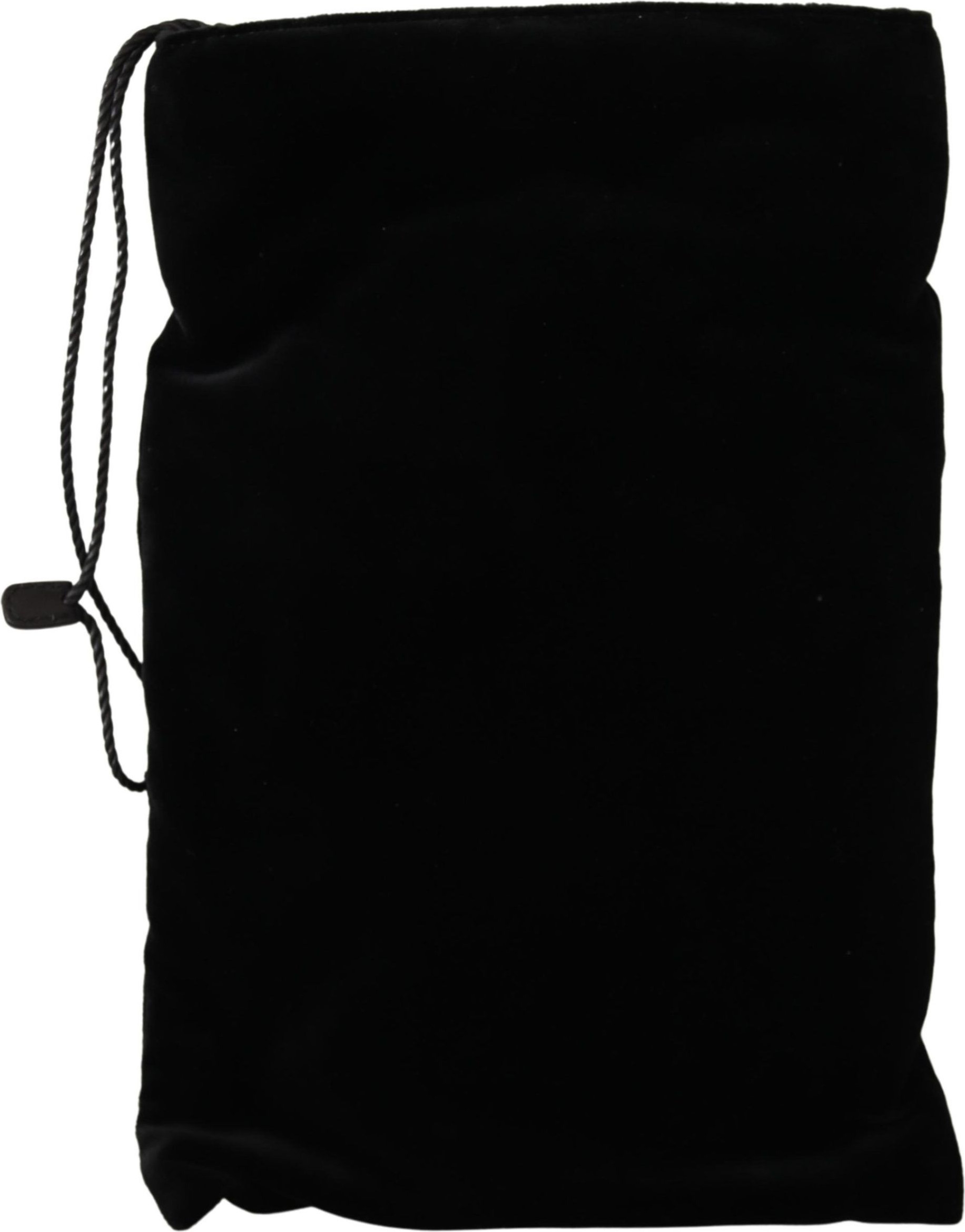 Pouch Bag Dolce & Gabbana Elegant Black Velvet Pouch Bag Drawstring
