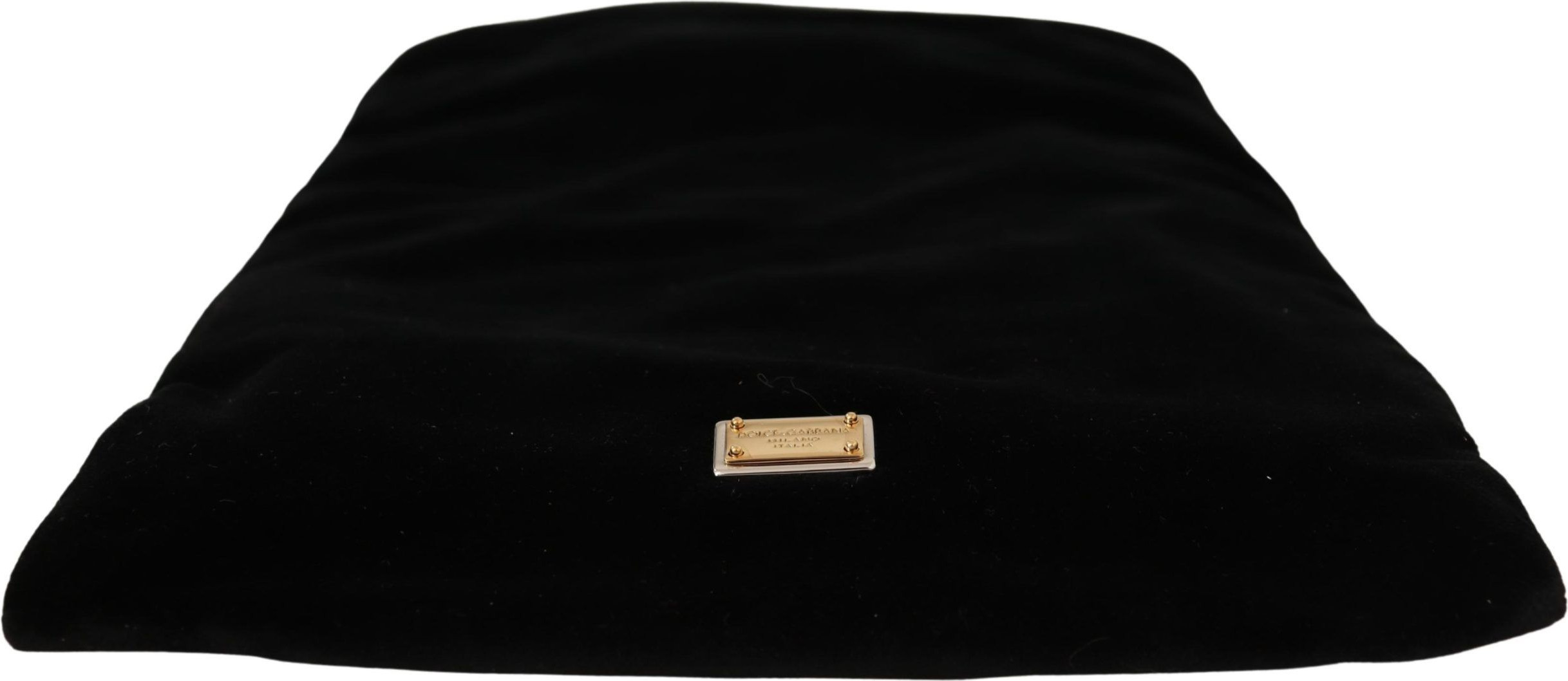 Pouch Bag Dolce & Gabbana Elegant Black Velvet Pouch Bag Drawstring