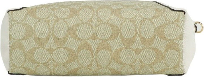 Sumka "Satchel Handbag Coach Kacey Light Khaki Chalk Coated Canvas Top Zip"