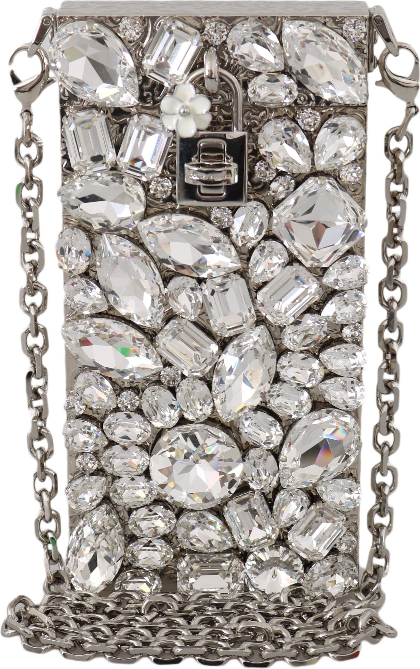 Crossbody Purse Dolce & Gabbana Elegant Silver Crystal Case