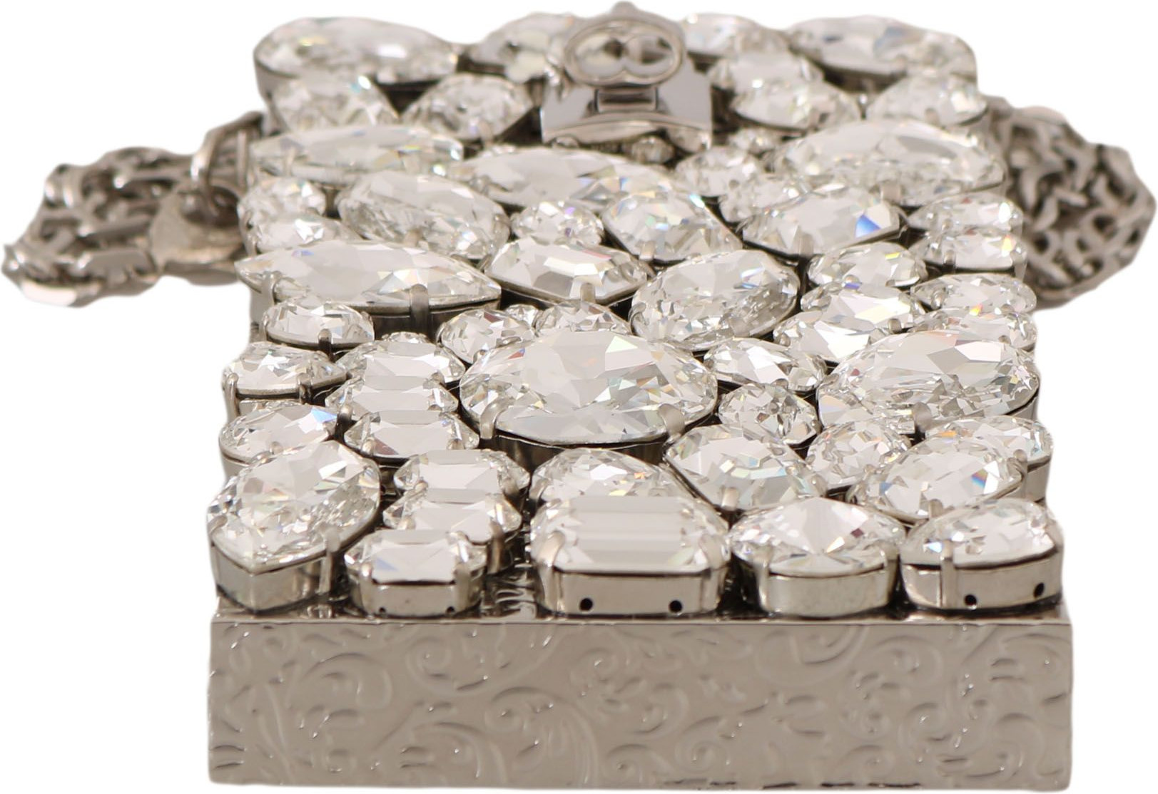 Crossbody Purse Dolce & Gabbana Elegant Silver Crystal Case