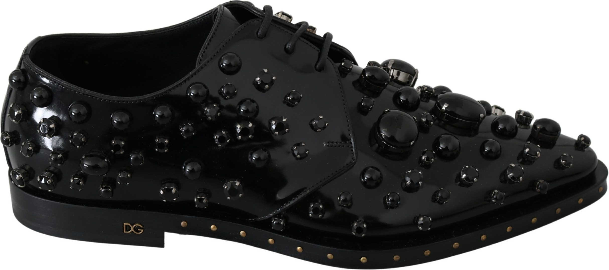 Dress Shoes Dolce & Gabbana Black Leather Crystals