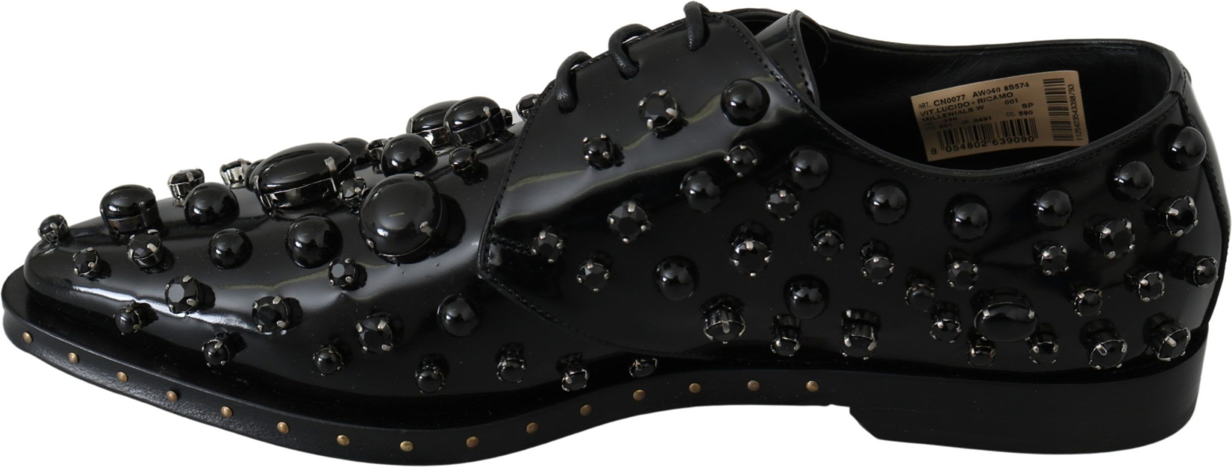 Dress Shoes Dolce & Gabbana Black Leather Crystals