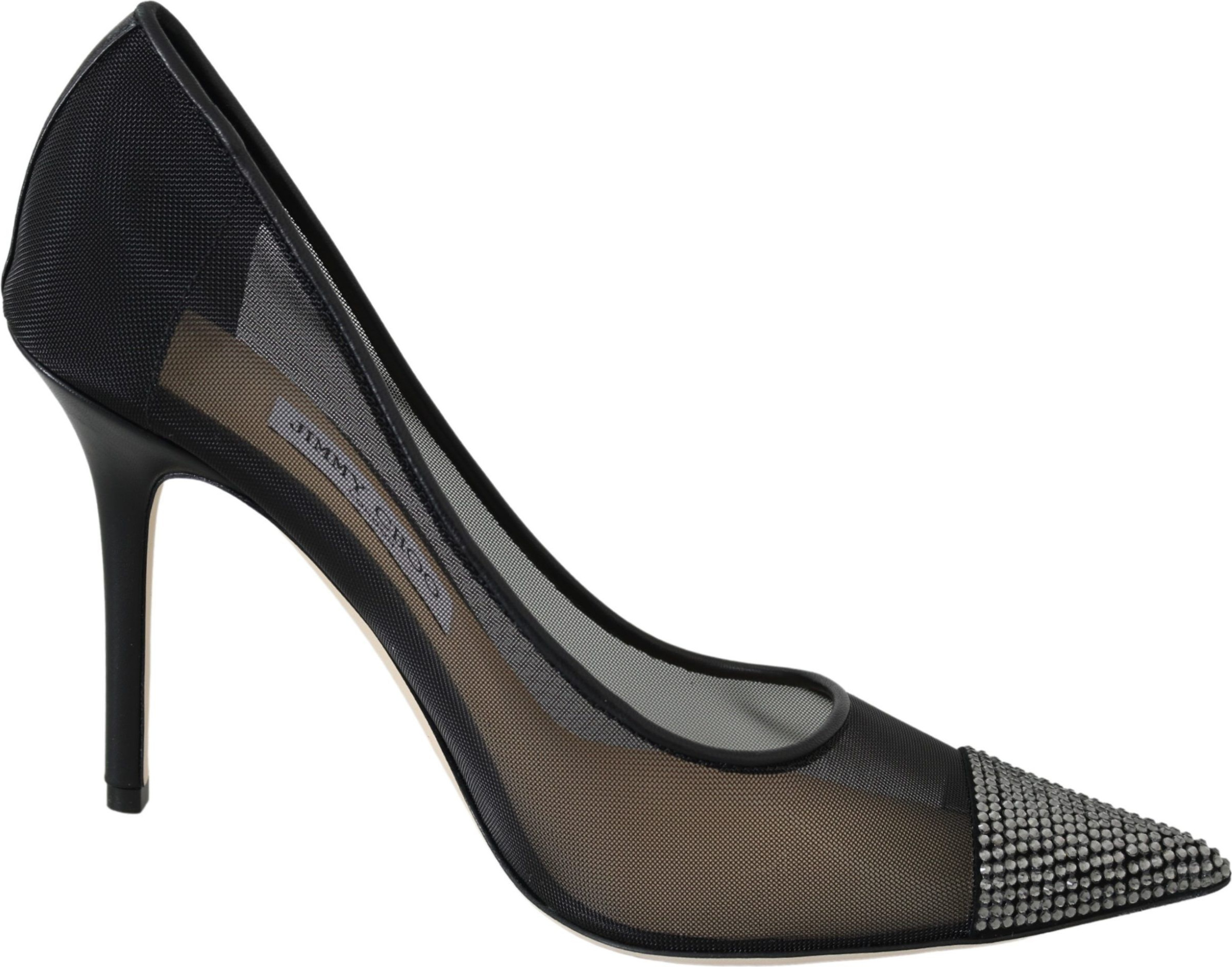 Pumps Jimmy Choo Eyewear Elegant Black Mesh Crystal Pumps