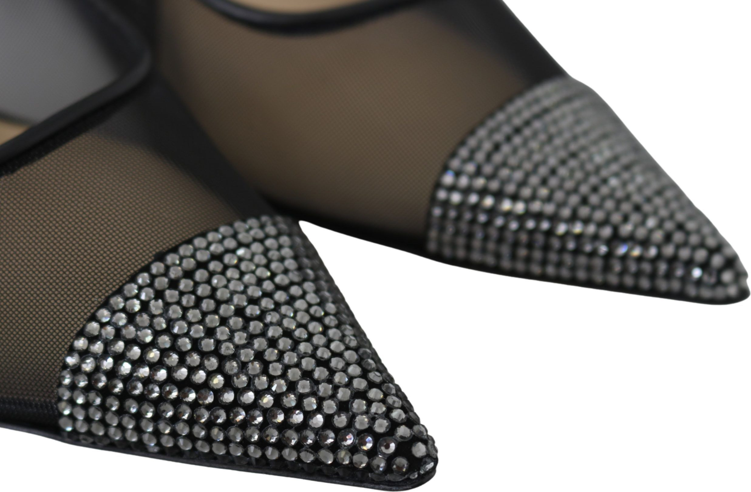 Pumps Jimmy Choo Eyewear Elegant Black Mesh Crystal Pumps