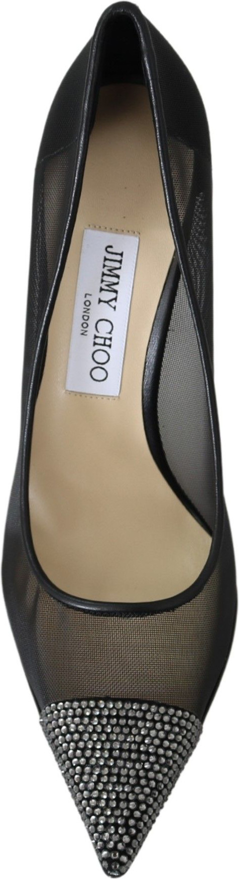 Pumps Jimmy Choo Eyewear Elegant Black Mesh Crystal Pumps