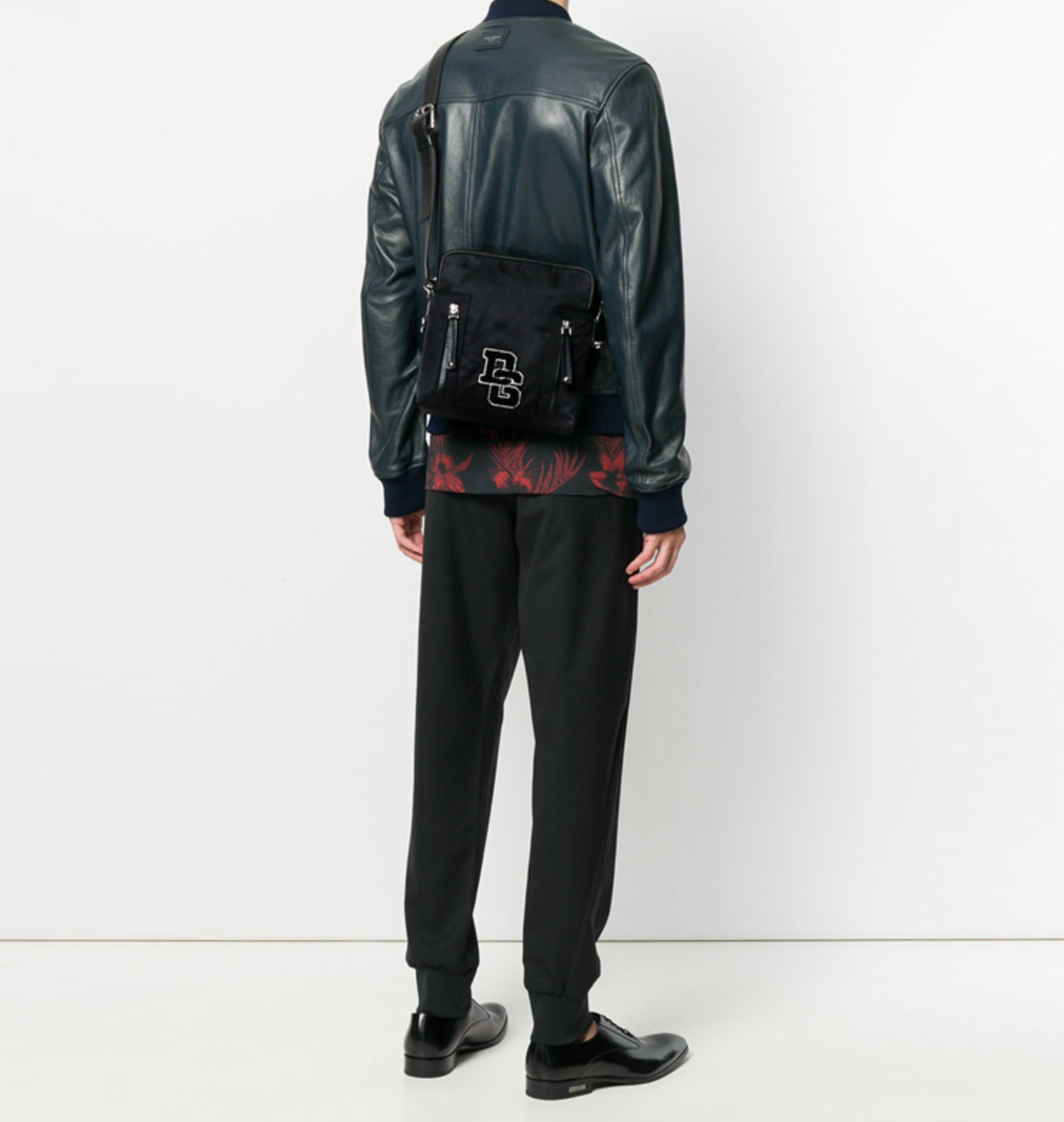 Crossbody Bag Dolce & Gabbana Zamshli Yog'li Detallar Bilan Yaltiroq Neilon