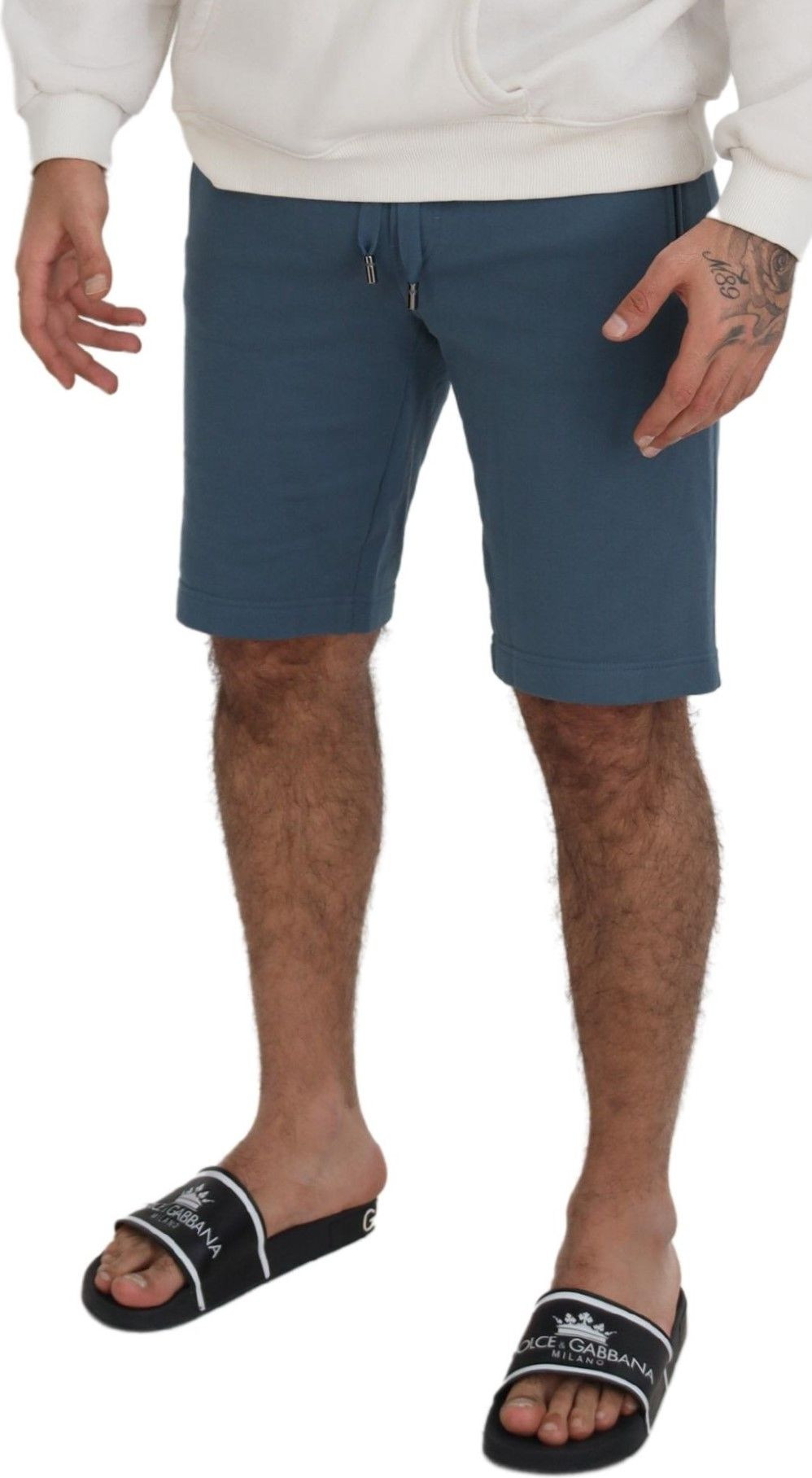 Dolce & Gabbana Bermuda Casual erkaklar shortilari uchun ko'k paxta shortilari