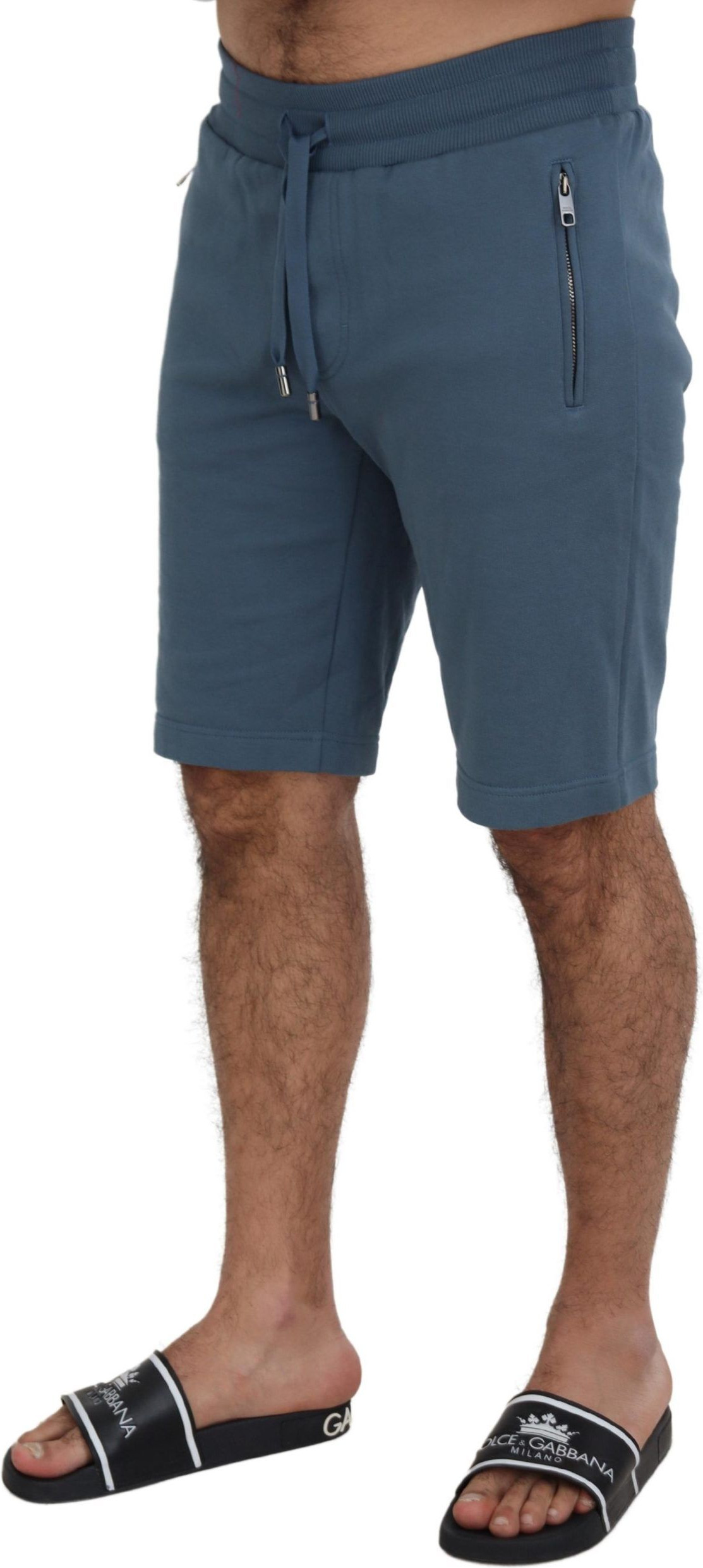 Dolce & Gabbana Bermuda Casual erkaklar shortilari uchun ko'k paxta shortilari