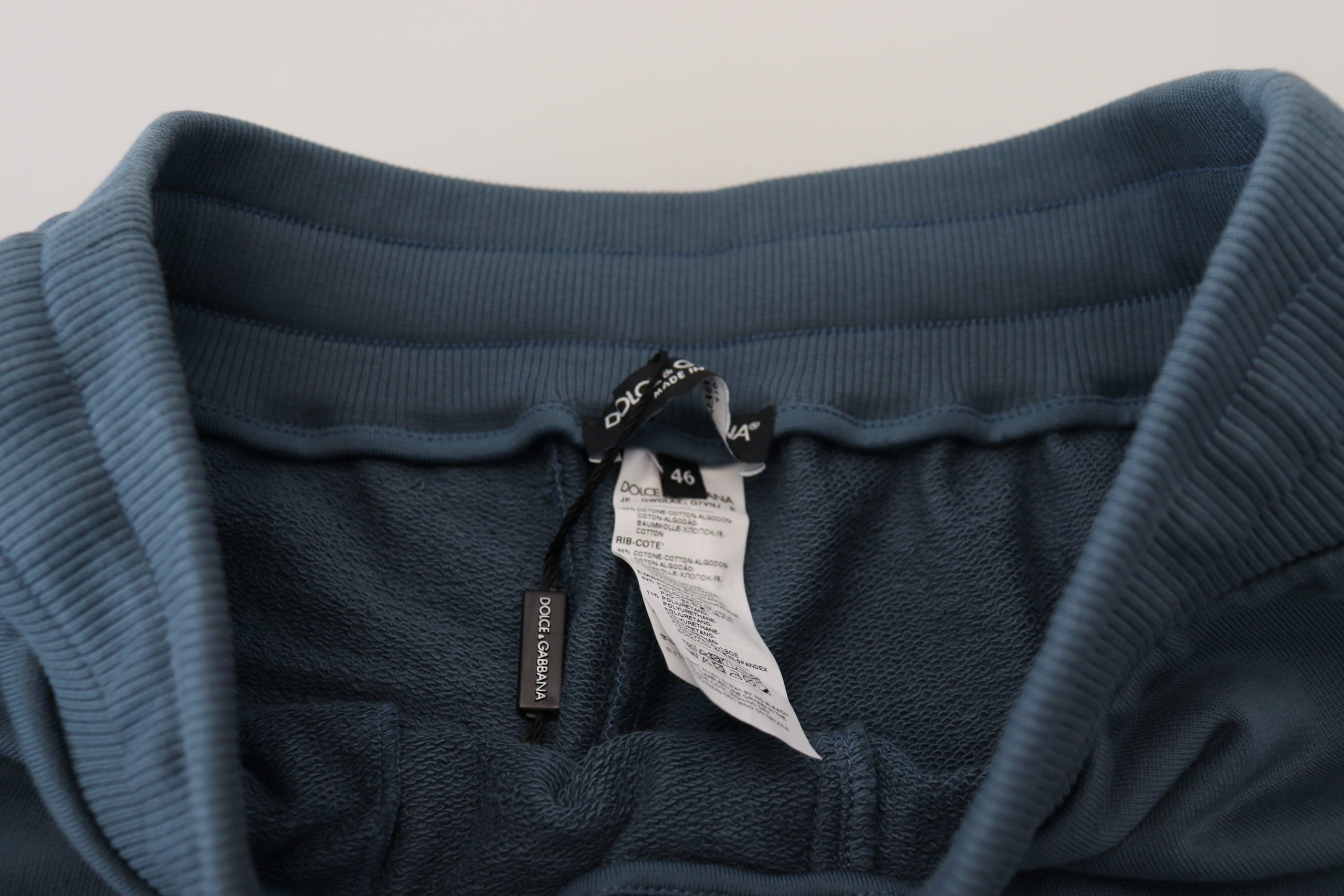 Dolce & Gabbana Bermuda Casual erkaklar shortilari uchun ko'k paxta shortilari