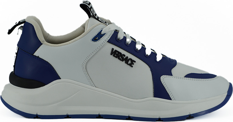 Кроссовки Versace Elegant Blue and White Leather Sneakers