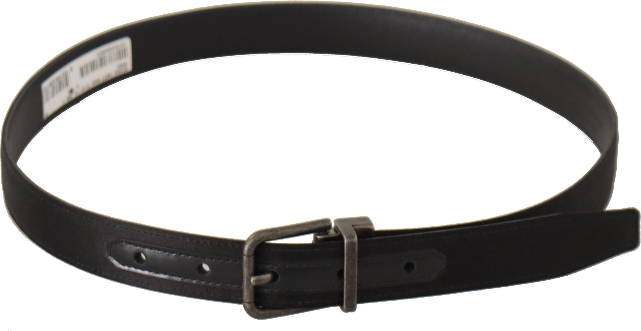 Dolce & Gabbana Elegante Qora Charm Belgisi Metal Tokali Belbog'