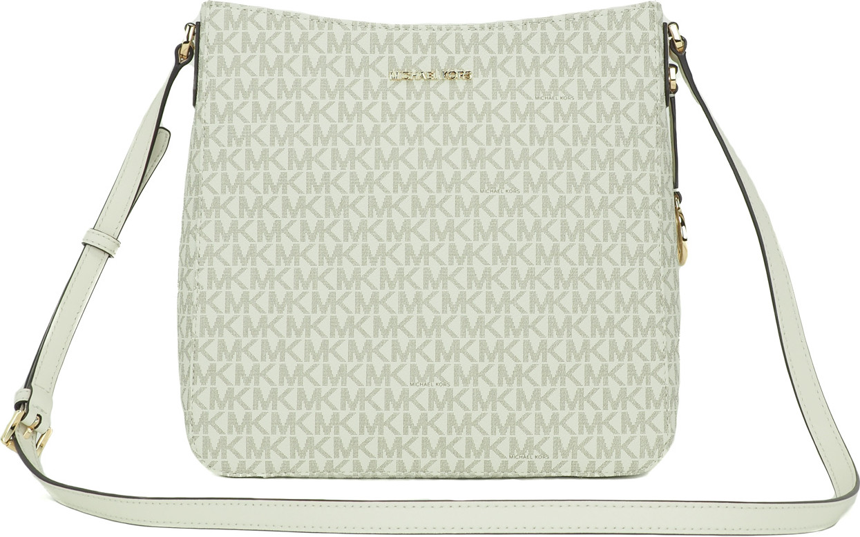 Сумка-мессенджер Michael Kors Jet Set Large цвета Light Cream с фирменным принтом