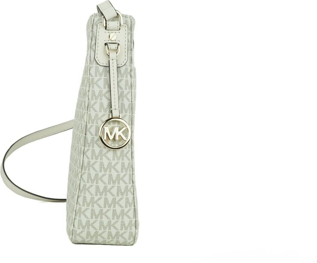 Сумка-мессенджер Michael Kors Jet Set Large цвета Light Cream с фирменным принтом