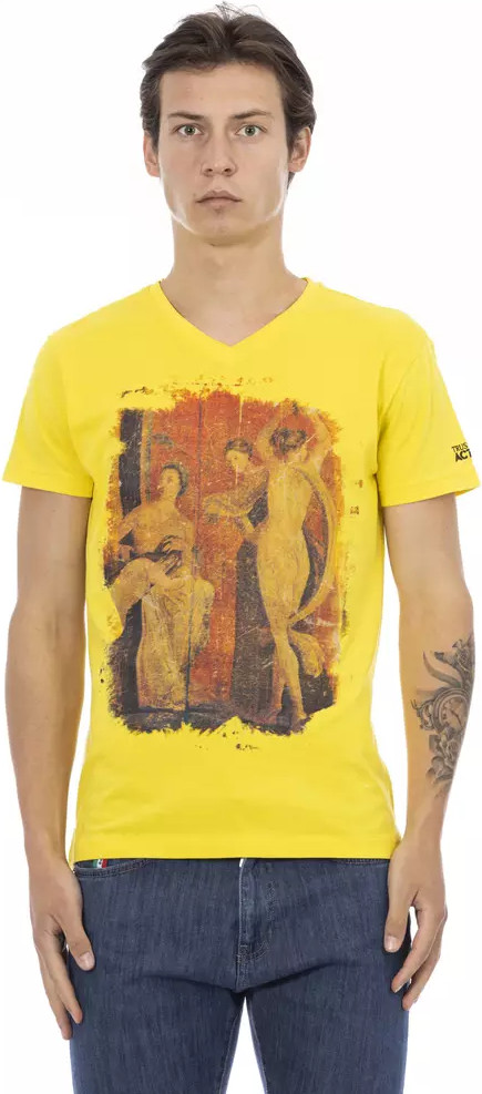 T-shirt Trussardi Yellow Cotton Men T-Shirt