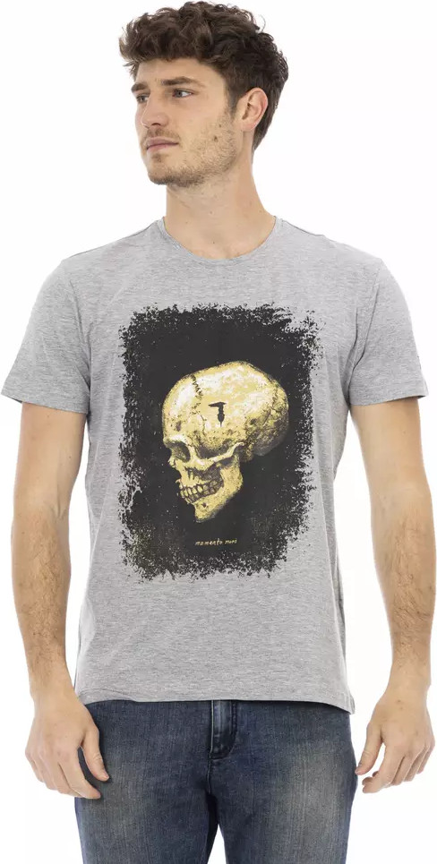 T-Shirt Trussardi Gray Cotton Men T-Shirt