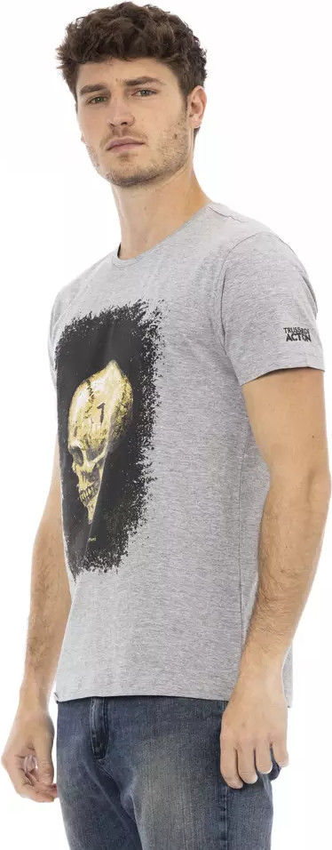 T-Shirt Trussardi Gray Cotton Men T-Shirt
