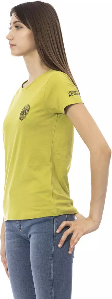 Trussardi Yashil Paxta Ayollar T-shirtdagi