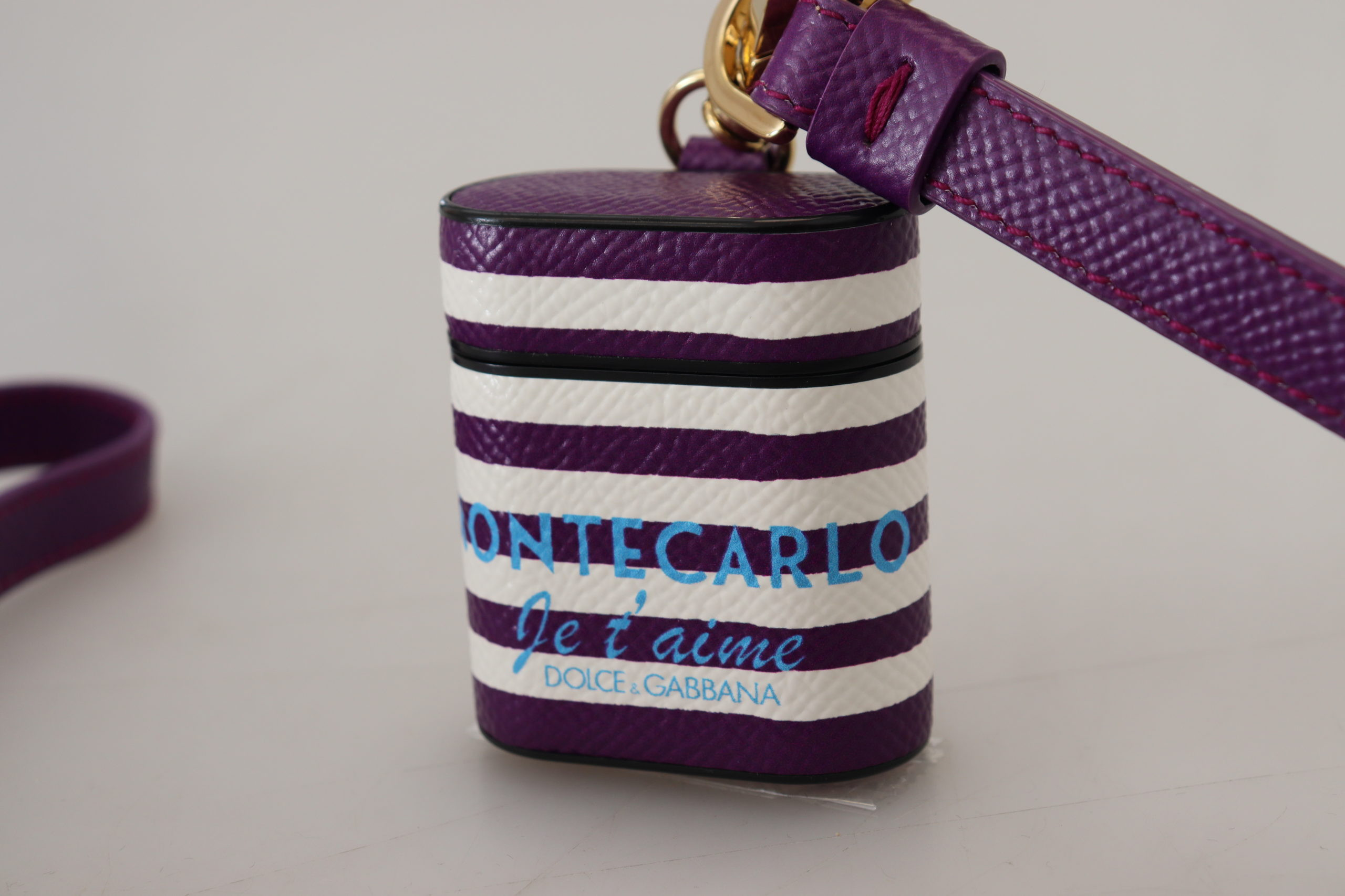 Airpods Case Dolce & Gabbana Chic Purple Leather