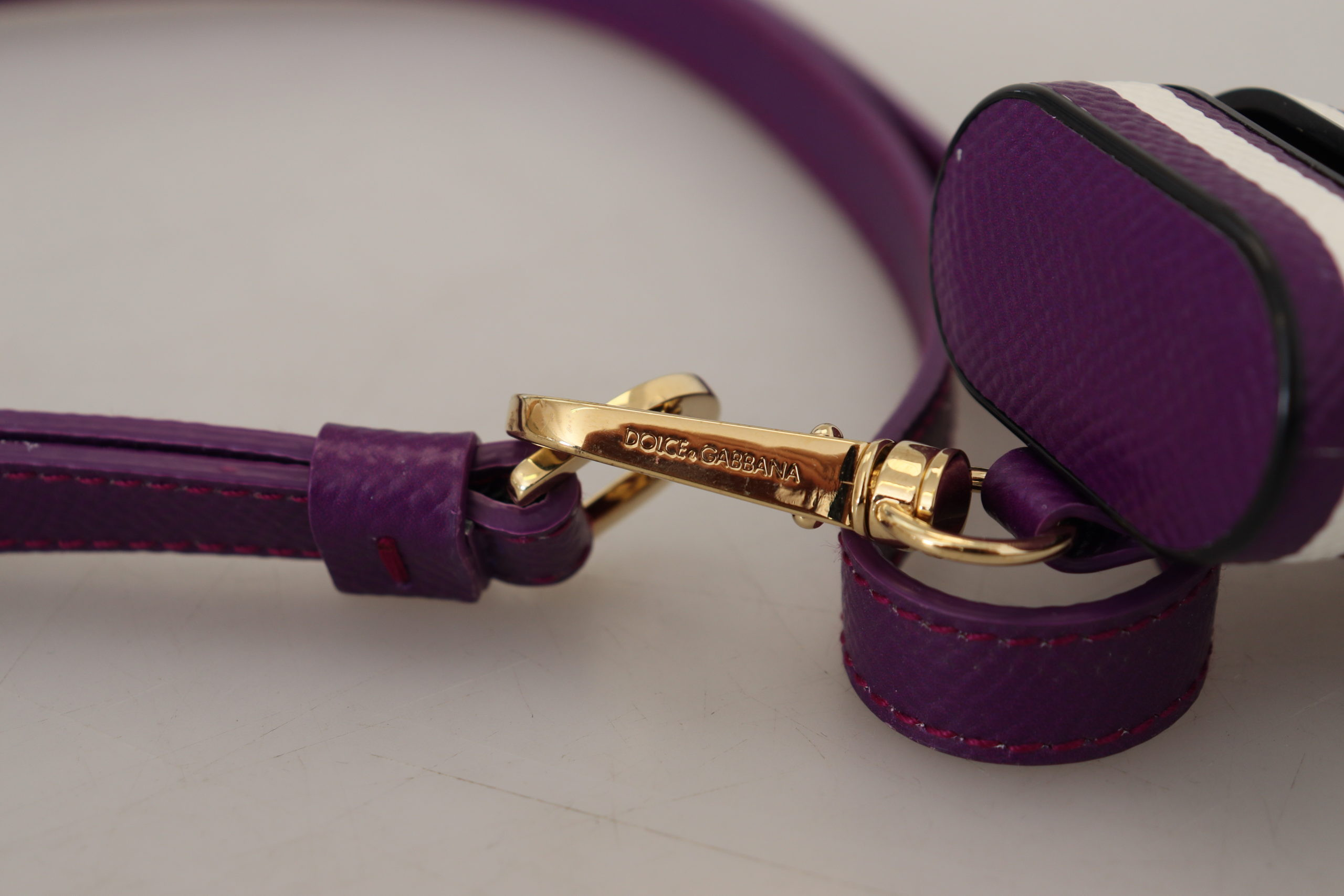 Airpods Case Dolce & Gabbana Chic Purple Leather