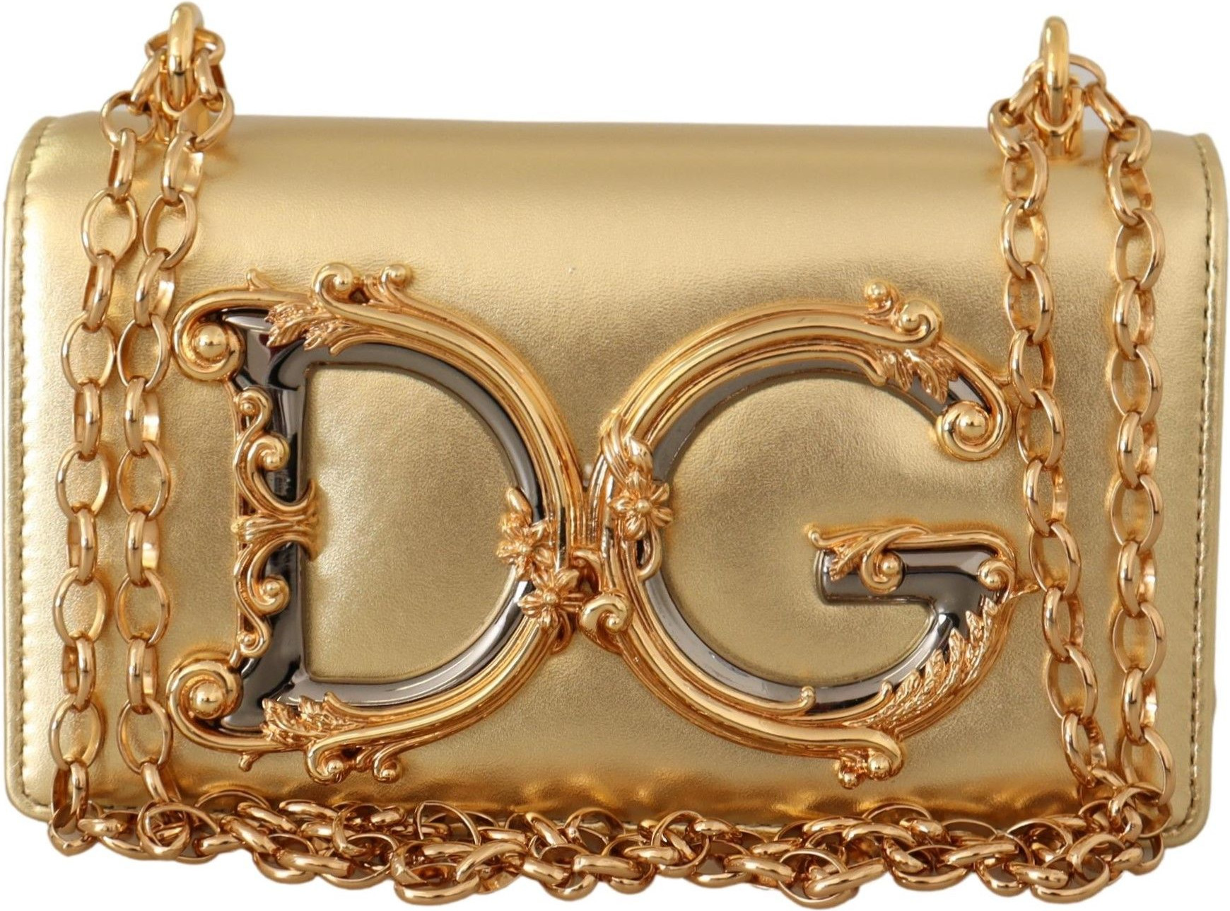 Сумка-чехол для телефона Dolce & Gabbana Элегантная золотая кожа