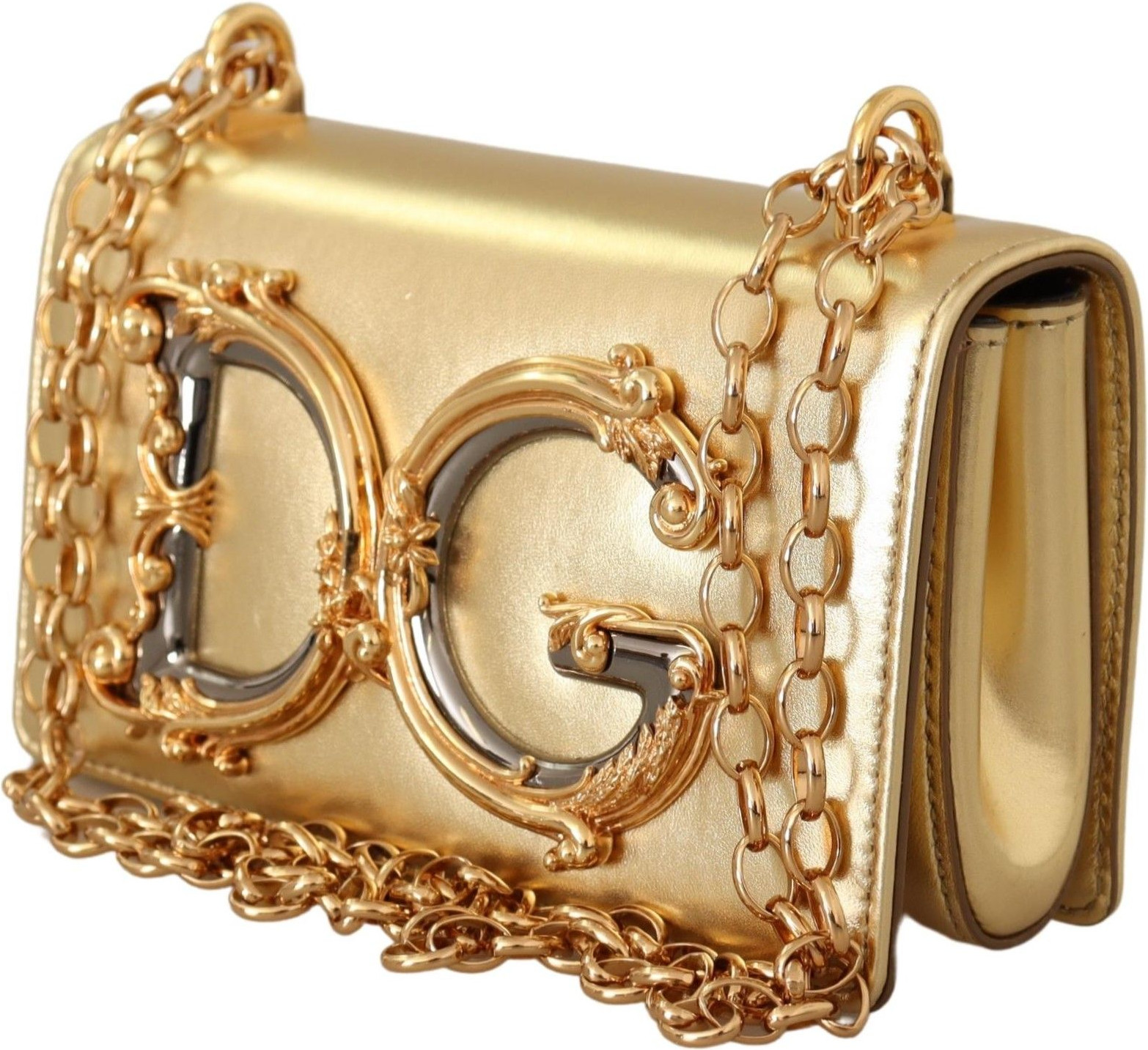 Сумка-чехол для телефона Dolce & Gabbana Элегантная золотая кожа