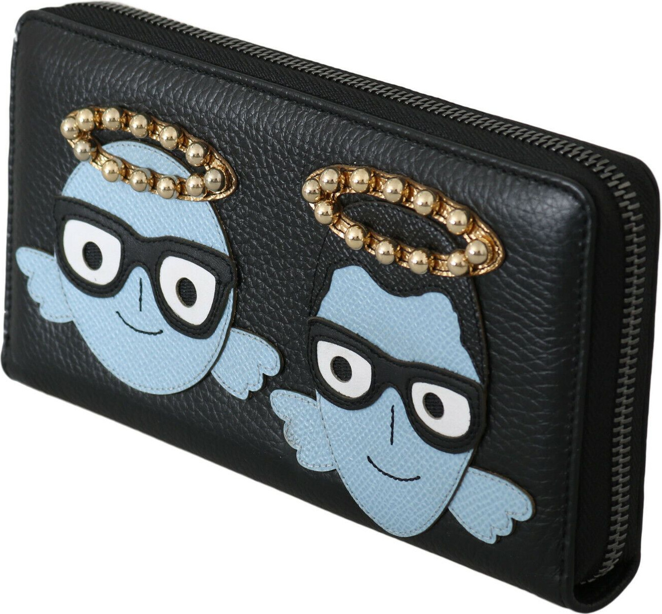 Wallet Dolce & Gabbana Elegant Black Leather Zip Wallet