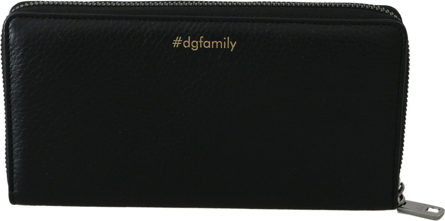 Wallet Dolce & Gabbana Elegant Black Leather Zip Wallet
