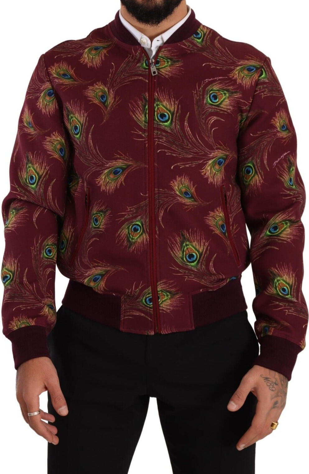 Куртка Dolce & Gabbana Red Peacock из полиэстера стрейч с полной молнией