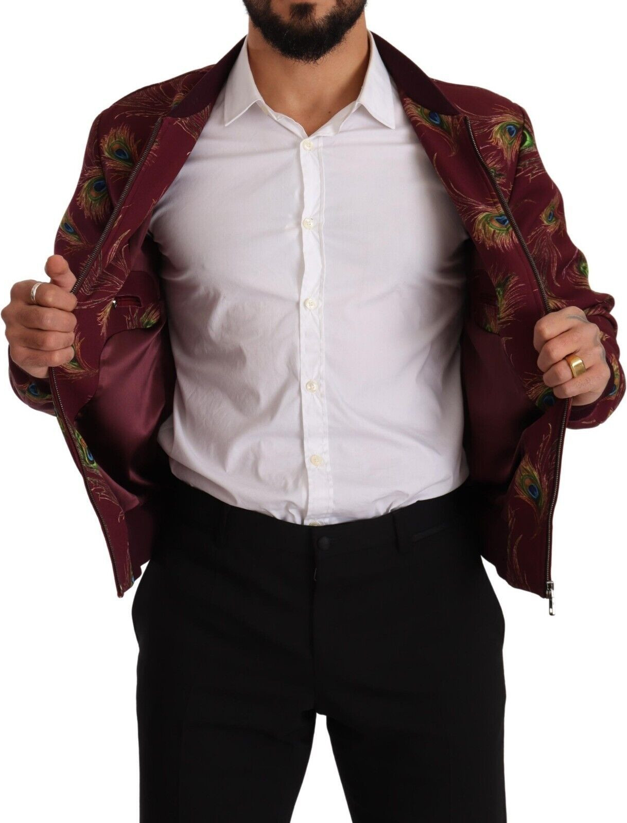 Куртка Dolce & Gabbana Red Peacock из полиэстера стрейч с полной молнией