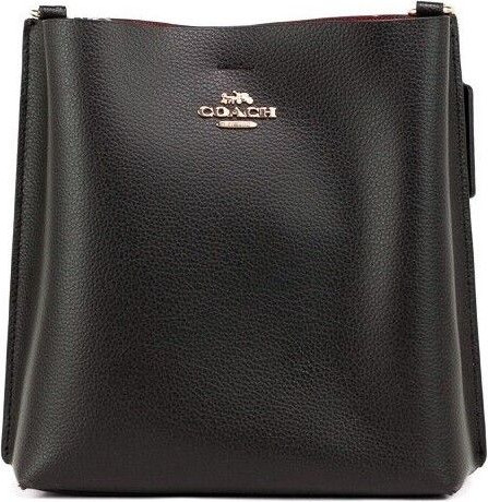 Handbag Coach Mollie 22 Small Black Doublefaced Leather Bucket Crossbody