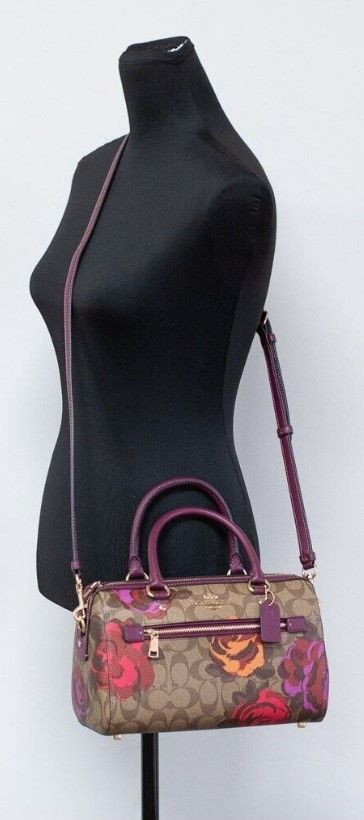 Satchel Handbag Coach Rowan Medium Jumbo Floral Print Coated Canvas