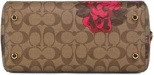 Satchel Handbag Coach Rowan Medium Jumbo Floral Print Coated Canvas
