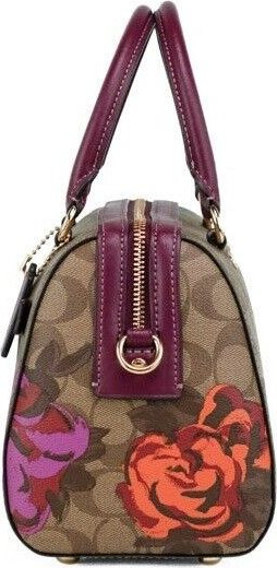 Satchel Handbag Coach Rowan Medium Jumbo Floral Print Coated Canvas