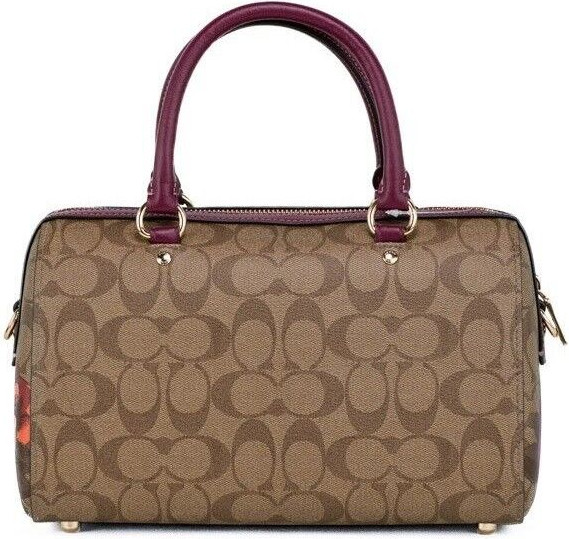 Satchel Handbag Coach Rowan Medium Jumbo Floral Print Coated Canvas
