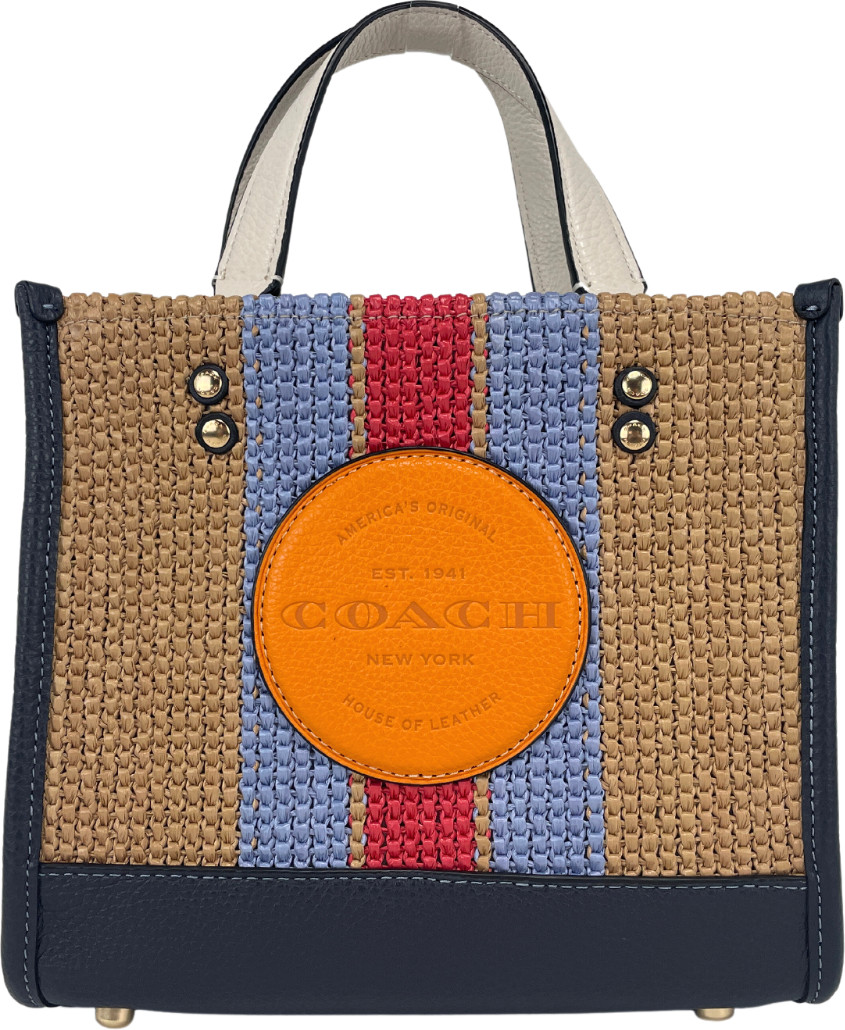 Сумка-тоут Coach Dempsey Straw Natural Multi Tote 22 Сумка через плечо Сумка-багет