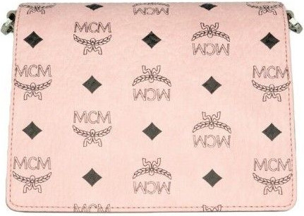 Crossbody Handbag MCM Signature Soft Pink Diamond Logo Leather Mini Flap Lock