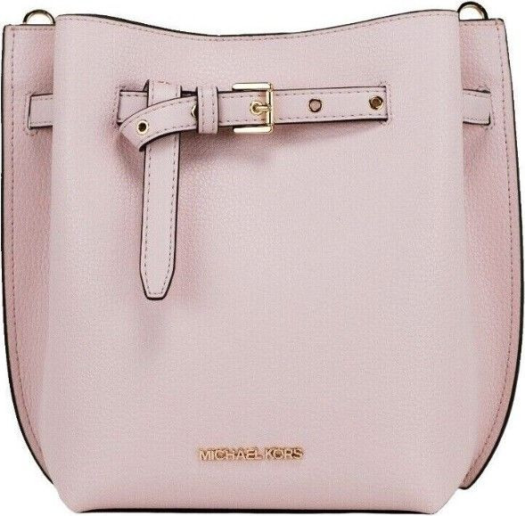 Handbag Michael Kors Emilia Small Powder Blush Pebble Leather Bucket Messenger Handbag