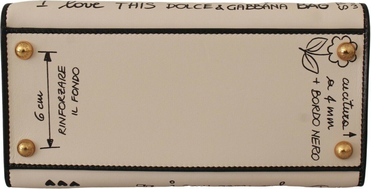 Dolce & GabbanaElegant Beige Terini Welcome Bag, Oltin detallarga ega