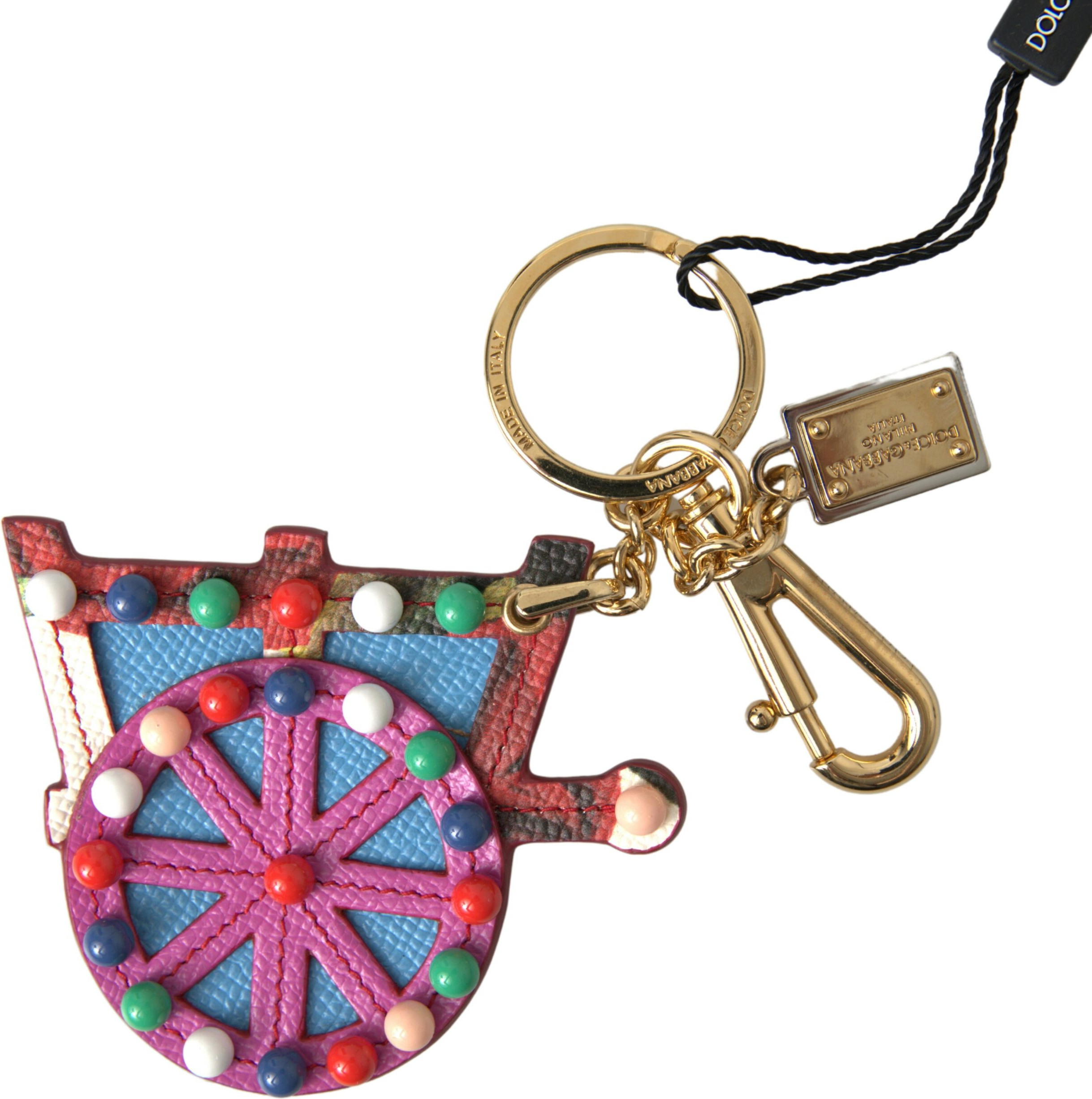 Keychain Dolce & Gabbana Elegant Multicolor Keychain with Gold Accents
