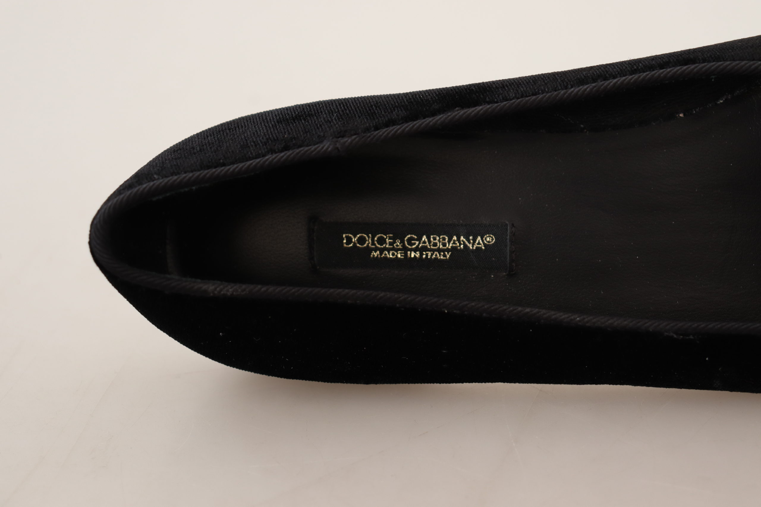 Dolce & Gabbana Qora Muqaddas Yurak Patchli Sliponlar