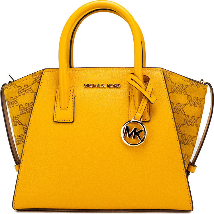Satchel Michael Kors Avril Small Honeycomb Leather Suede Top Zip Satchel Crossbody Bag